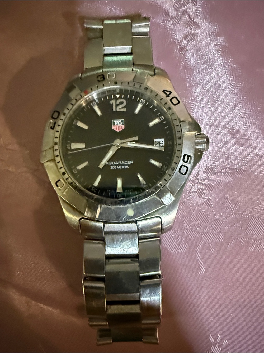 100% real Tag Heuer Aquaracer Stainless Steel Watch - Black Dial